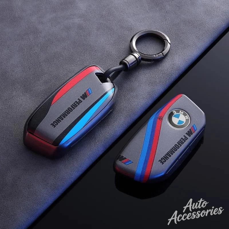 BOHQ2 Car Key Case Cover Protect Shell For BMW 1 2 3 5 7 Series X1 F48 X3 G20 X4 X5 G05 X6 F16 M40i M440i G02 G31 G23 F34 F15 Keychain