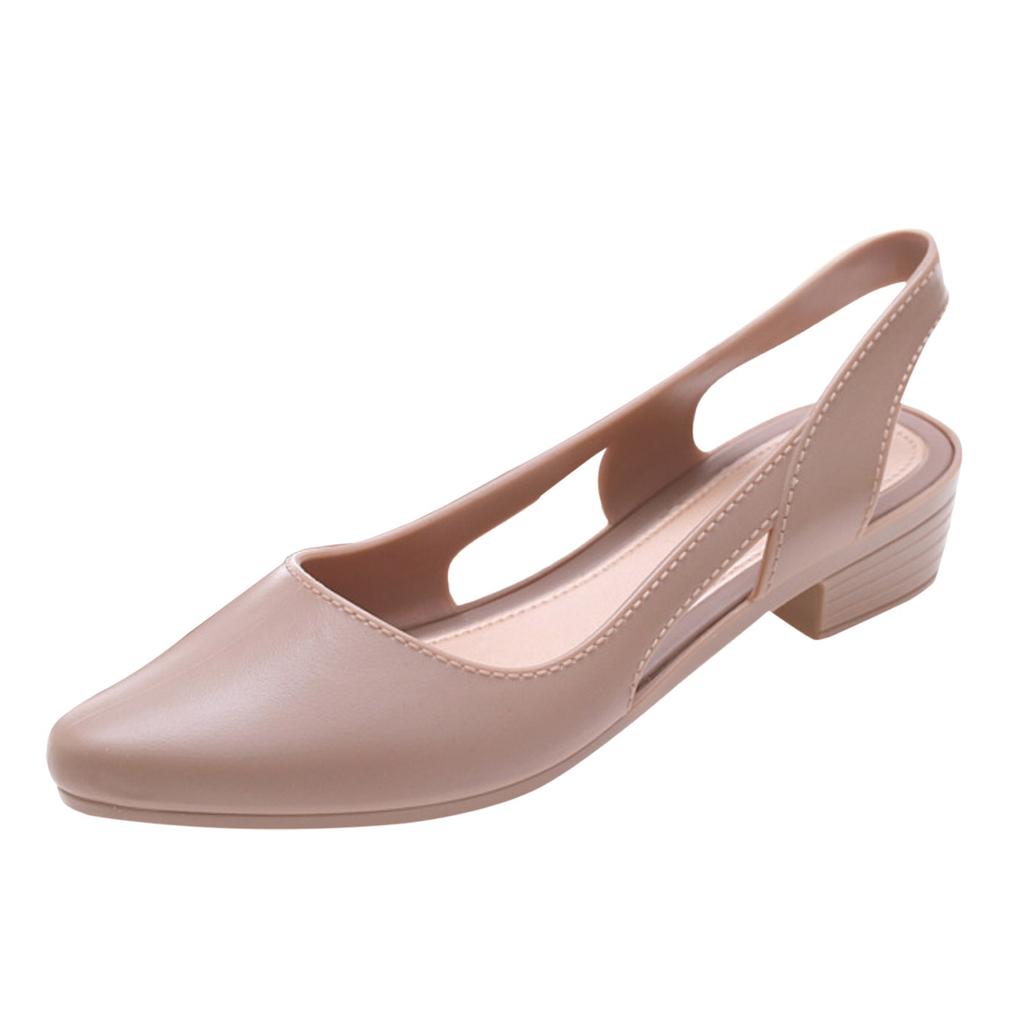 Womens Sparkly Sandals Women Jelly Women Close Toe Pure Color Hollow Out Pumps Sandals Fashion And Casual Shoes Zapatos De Mujer