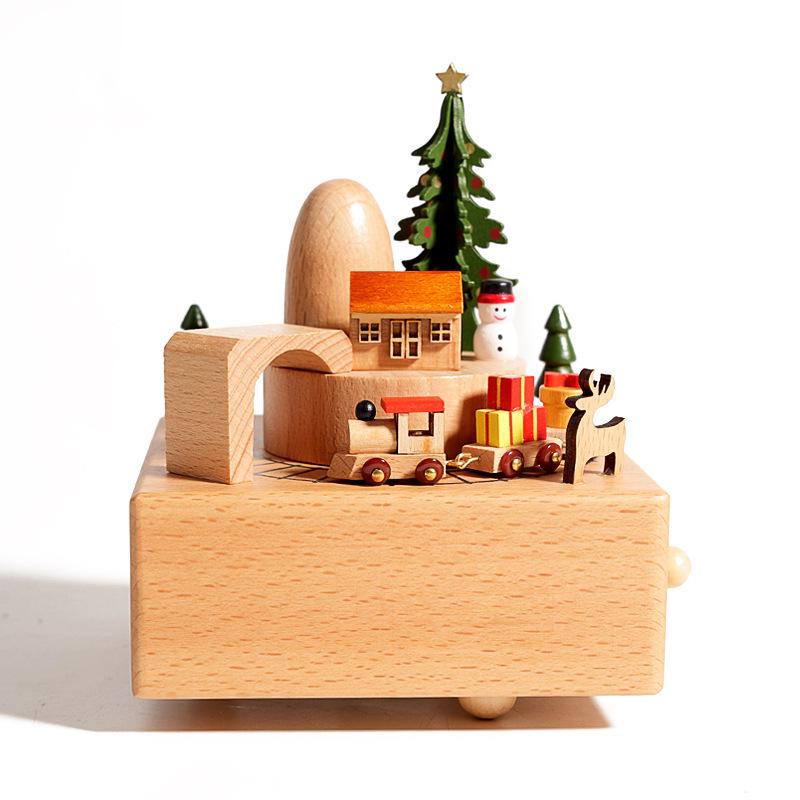 Christmas Festival Wooden Music Box: Creative Children's Toy and Home Decoration Craft, Perfect Birthday Gift