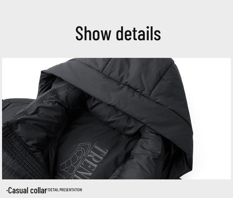 Men's Hooded 90% White Duck Down Jacket - Detachable, Warm Winter Coat