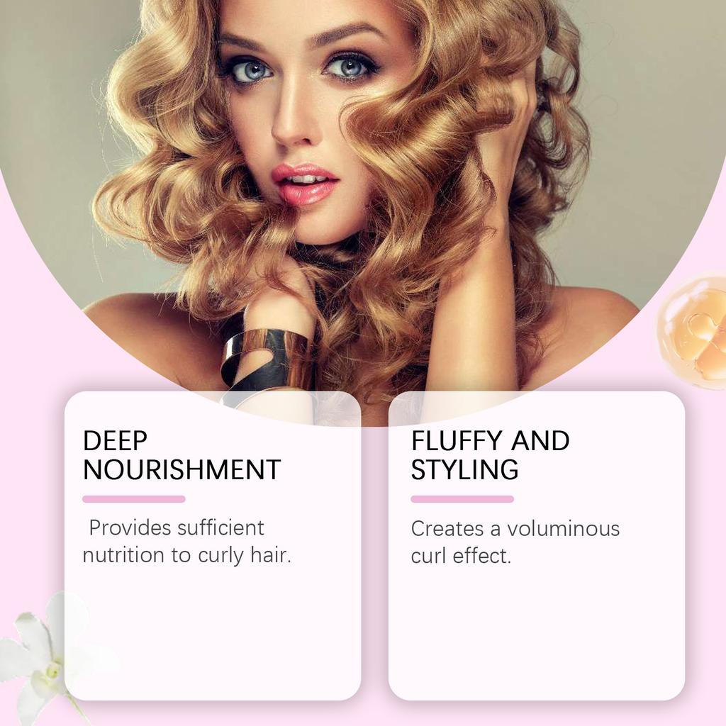 Sprej na kudrnaté vlasy vyživuje, chrání a natočuje vlasy, pomáhá tvarovat kudrnaté vlasy a vytvářet módní vzhled, 100 ml