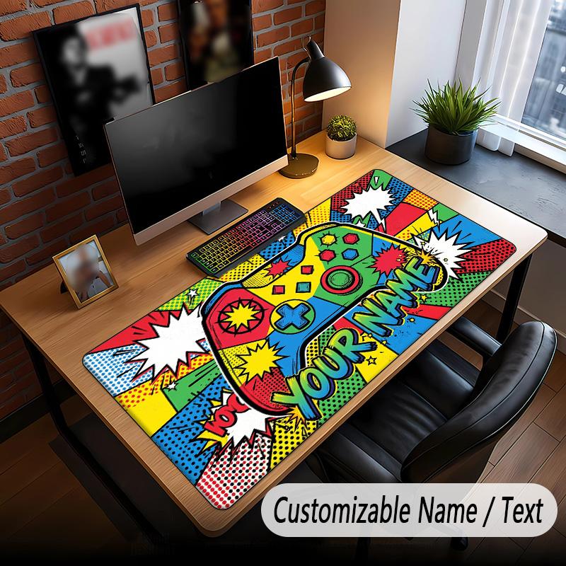 Game Controller Theme Custom Mouse Pad Personalized With Name Text Customized Desk Mat For Office Home Decor