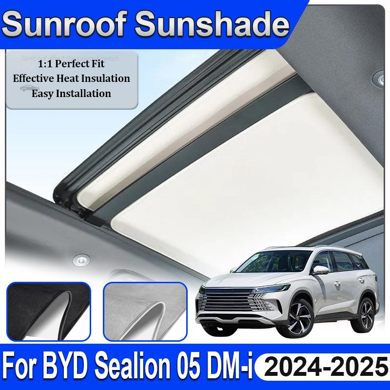 Car Sunshades For BYD Sealion 05 DM i Accessory DMi DM-i 2024 2025 MK1 SL2H Electrostatic Anti UV Sun Protection Sunroof Cover