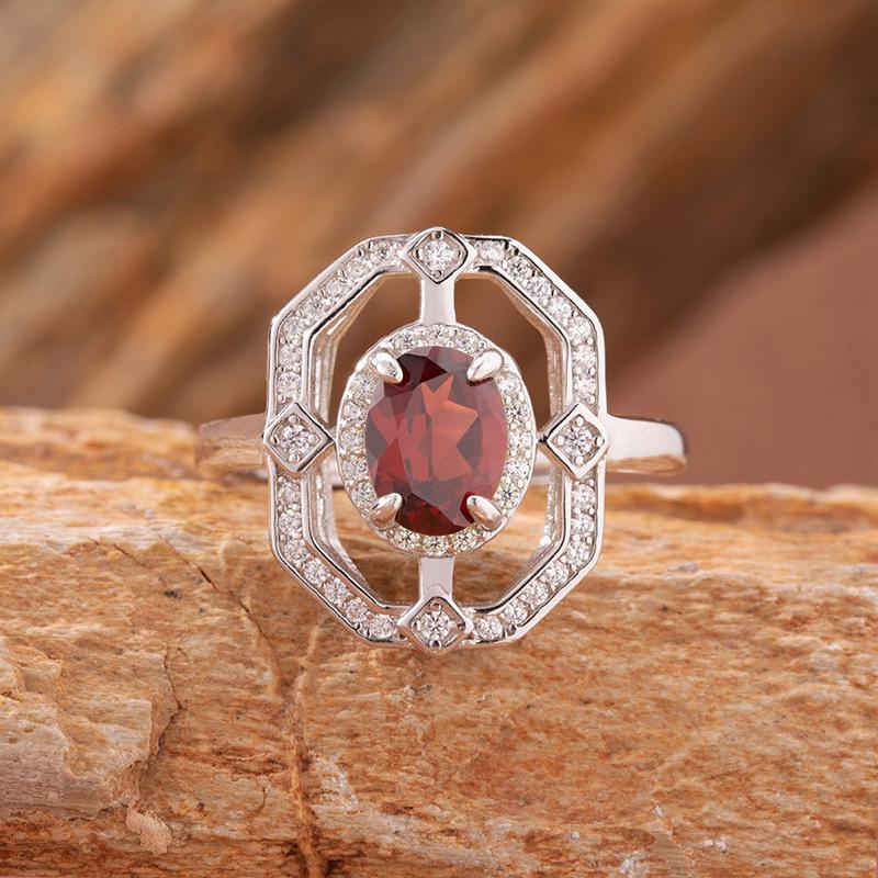 Women's S925 Silver Ring Set with Sapphire, Topaz, Peridot, and Aquamarine Gemstones - European and American Style.
