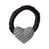 Hohelastisches Haarseil Kariertes Herz-Dekor Haargummi Schuluniform Haarband