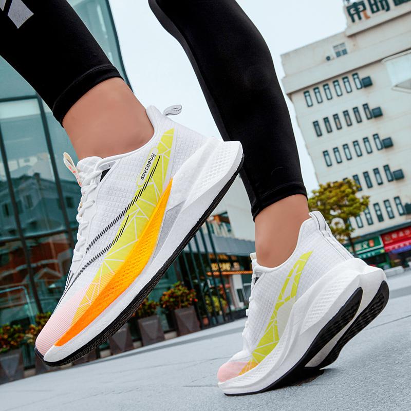 Herren Sports Spezialität Marathon Laufschuhe Carbonplatte Atmungsaktiv Leichtgewicht Damen Bequem Sportlich Rutschfest Dämpfung Stabilität Sneaker