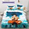 Dragon Ball Cartoon Son Goku Pattern Bedding Home Decoration Birthday Gift (1 * duvet cover + 2 * pillowcase, without core)