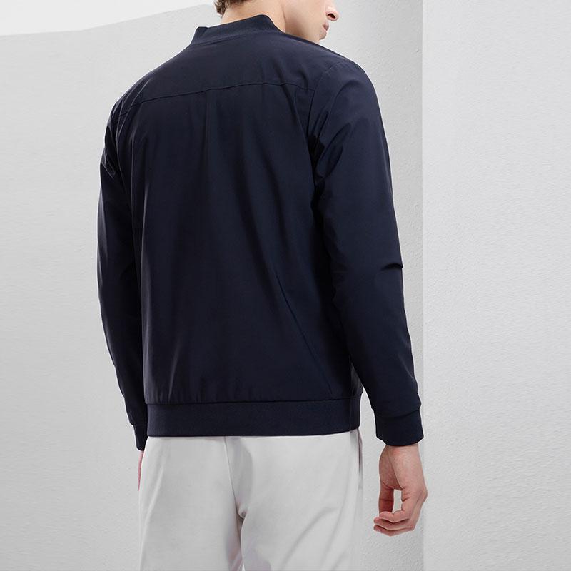 Fila Solid Color Logo Knit Jacket Men Jackets Legendary-Blue F11M331501ANV