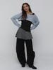 Visus Striped Mini Skirt_Charcoal