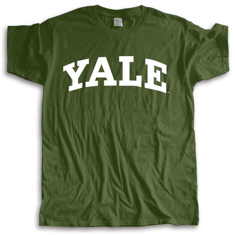 Tshirt Men Summer Top Tees Yale T-Shirt - Officially Licensed Arched Logo Unisex T-shirt Loose Style Tops