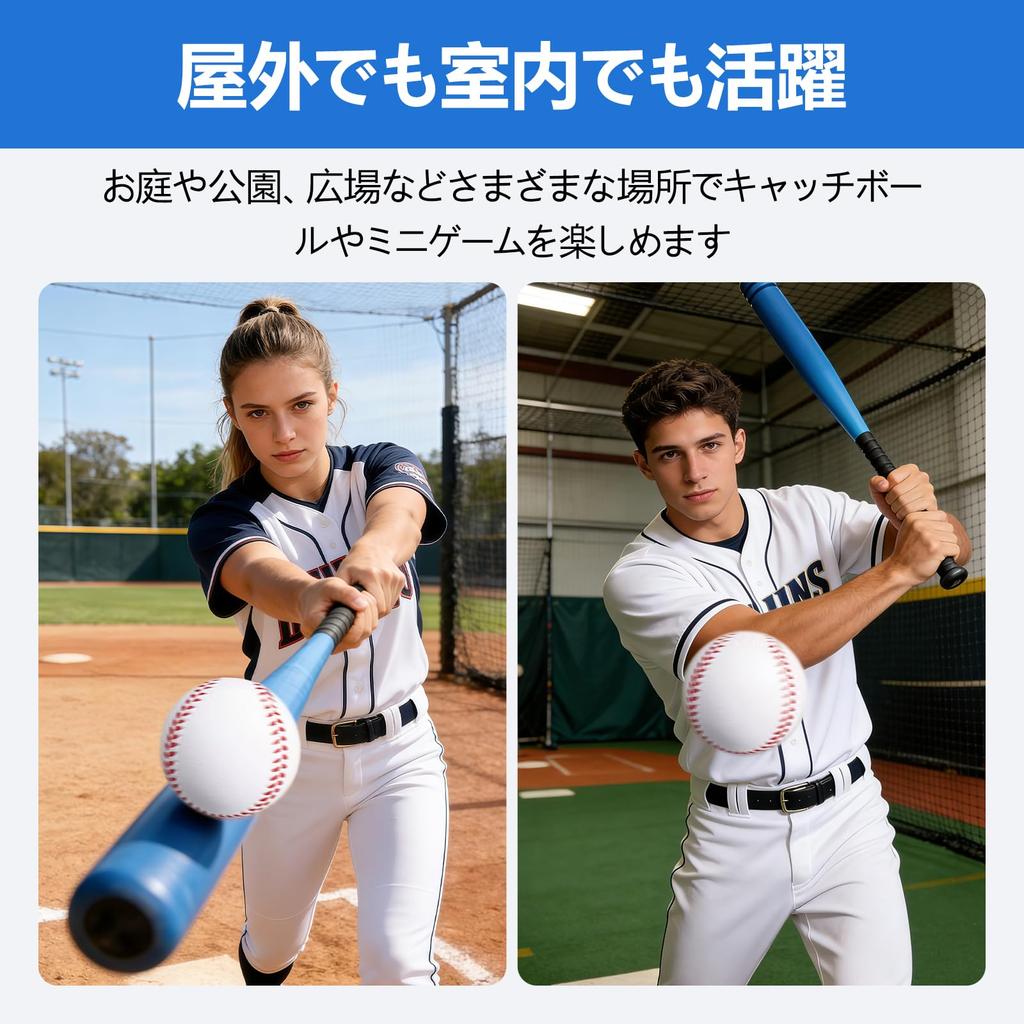 Baseball Bat, Sponge Bat for Kids, Includes 2 Balls, Made of EVA, High Rebound, Lightweight, Safe for Indoor and Outdoor Use, for Parent-Child