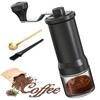 DERGUAM Manual Coffee Grinder, Adjustable Coarseness, Fully Washable, Portable, Compact, Grinds Beans and Grains, Easy To Clean (Black)
