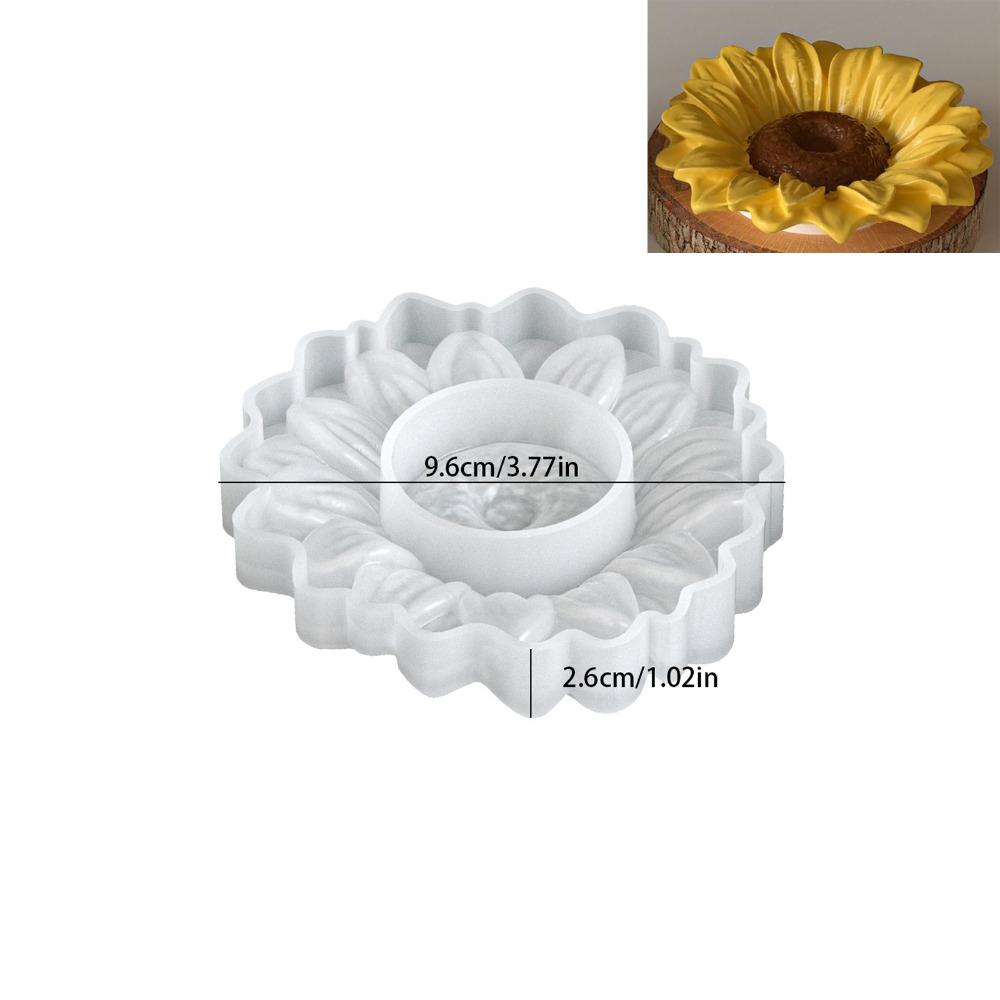 Fashion Sunflower Candle Mold Reusable Silicone Candle Jar Flexible DIY Flower Storage Box Mold Candle Making