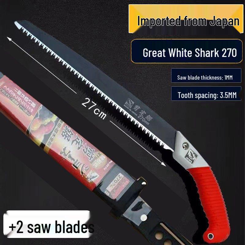 Japanese Great White Shark Hand Saw for Woodworking, Gardening, and Pruning