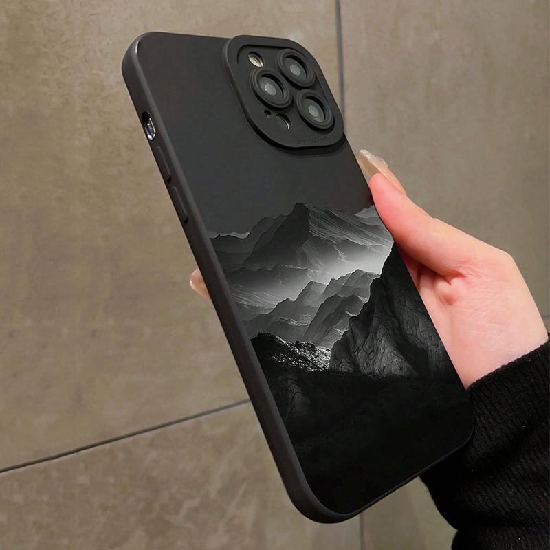Black Mountain INS Design Silicone Phone Case For Xiaomi Redmi Note 14 13 12 Pro Plus 5G 12S 11 10 Redmi 12 13 14C 13C 12C Cover