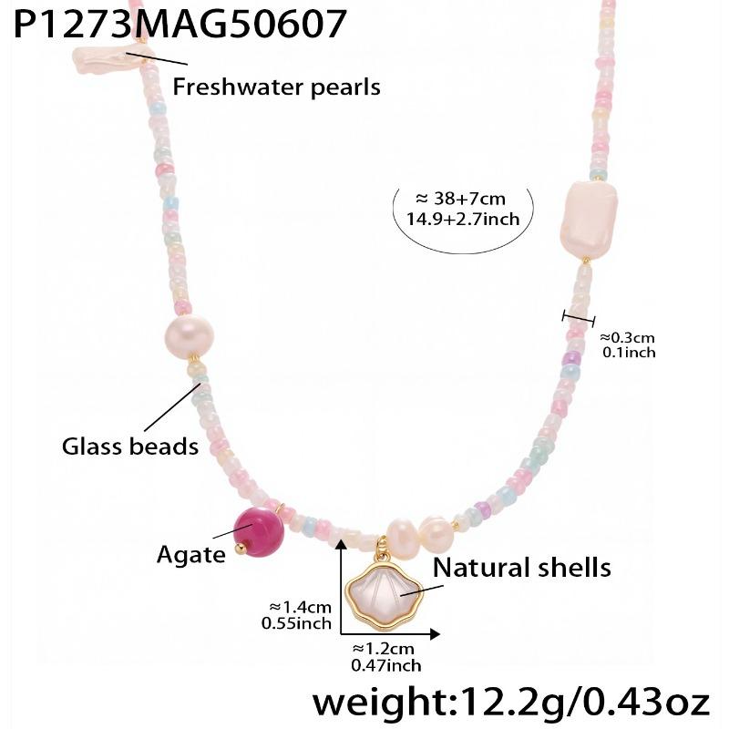 

Meier Exquisite goddess new design enamel glazed flower pendant abacus bead necklace