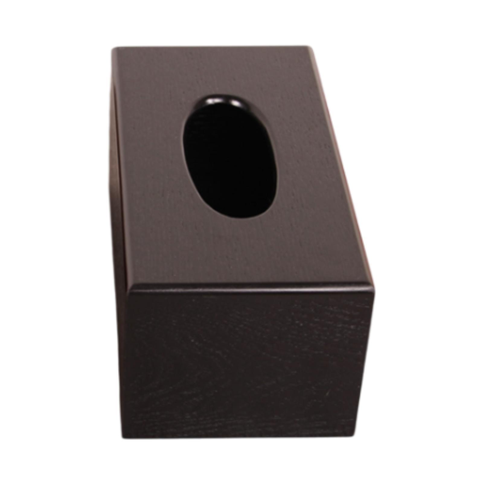 

Wooden Stylish Facial Tissue Box Cover for Living Room Restaurant Washroom чорний