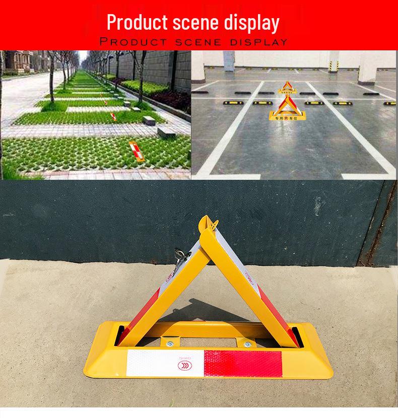 Thickened Triangle Parking Post: Anti-Collision Wheel Stopper with No-Drill Installation