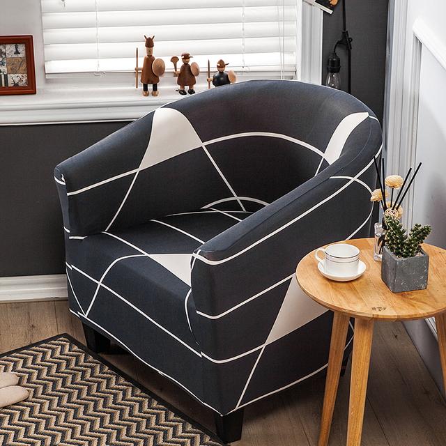 Printed Chair Slipcover Stretchy Armchair Cover U Shape Chair Cover Club Sofa Cover Bar Counter Couch Covers Used For Living Room Room