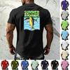 Men's Vintage Texture Printed Short Sleeve T Shirt Loose Fit Casual Summer Daily Top Lightweight Breathable Fabric Comfortable Design