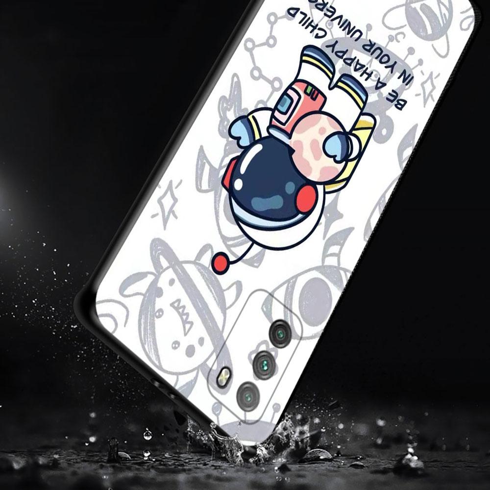 Cute Star Planet Astronaut Case For Xiaomi POCO X3 M3 Pro X3 NFC X3 F3 GT F1 Cover for Mi Civi 11T 10T Pro 9T 11 Note 10 Lite
