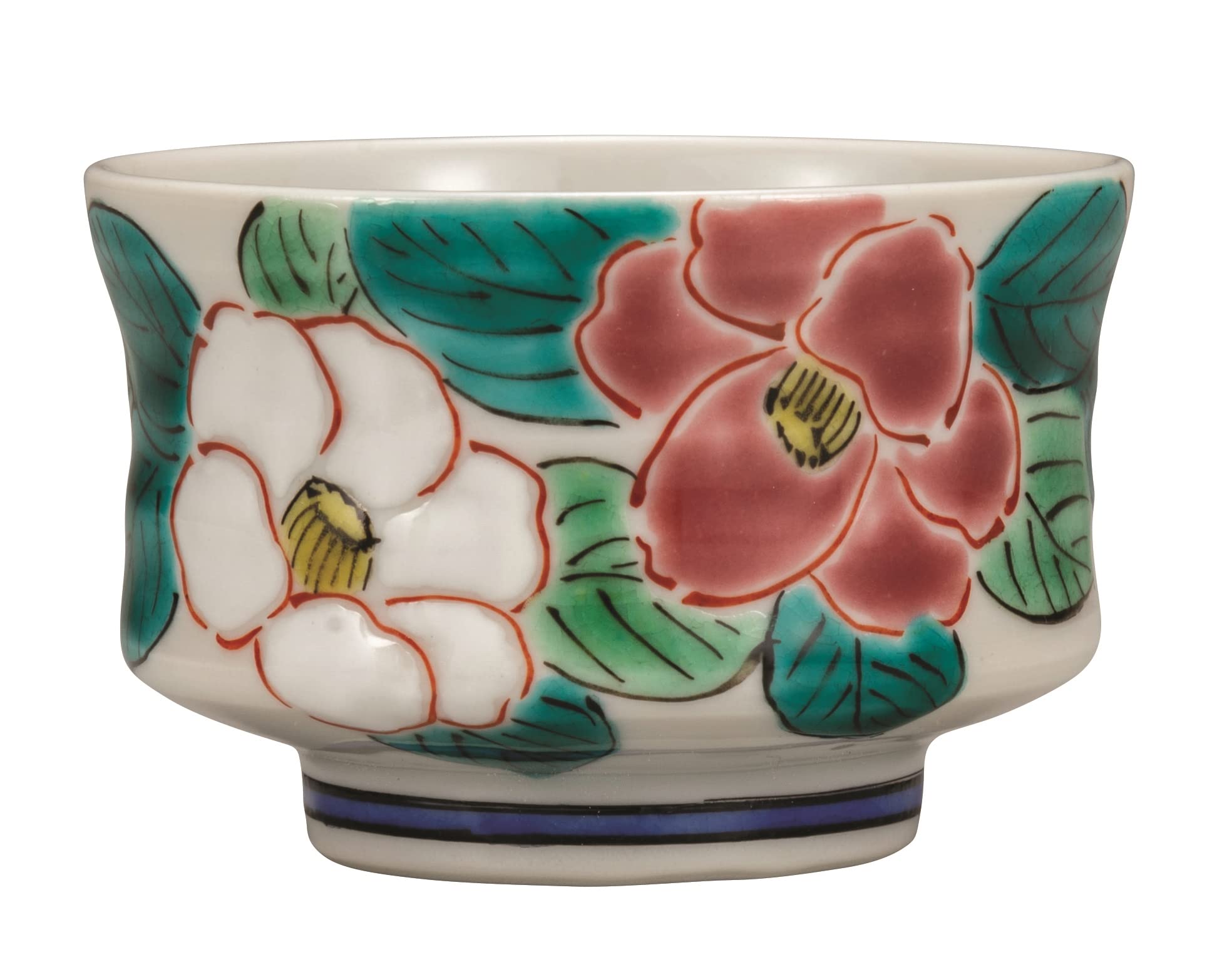 

Kutani ware Iwataya Kutani ware sake cup, camellia, made by Tanaka Yuuki, K7-1126