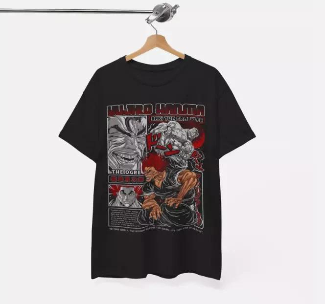 Anime Baki The Grappler Gym Workout Black T Shirt Size S 4XL S