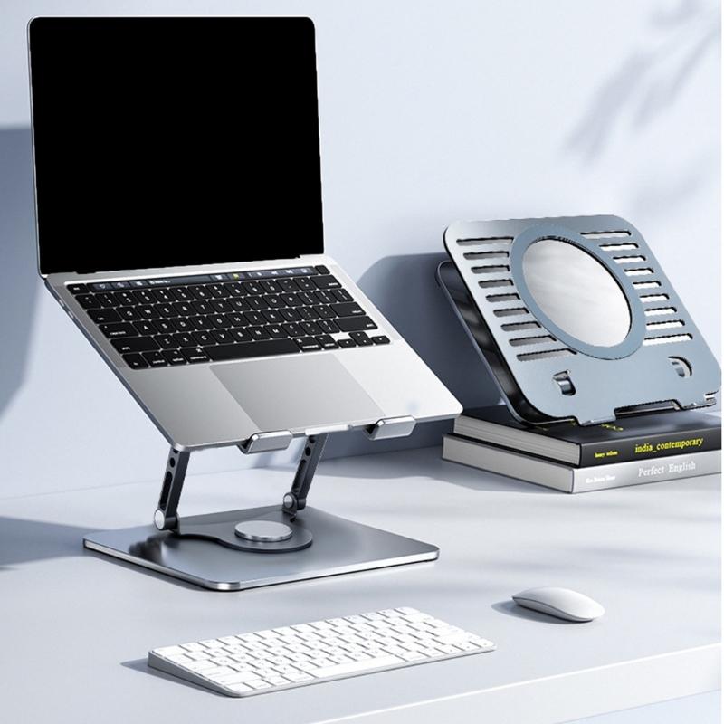 Foldable Computer Stand with Ventilation Holes Heat Dissipation Adjustable Rotations Height for 15.6inch Laptops