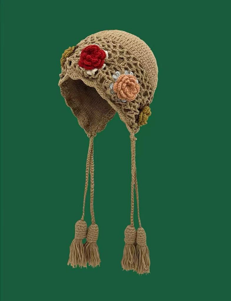 Ethnic Style Retro Knit Wool Beanie with Tassels