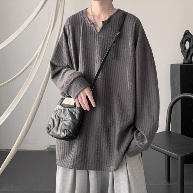 Unisex Plus Velvet Thick Loose Sweater Long Sleeve Base Layer for Autumn/Winter