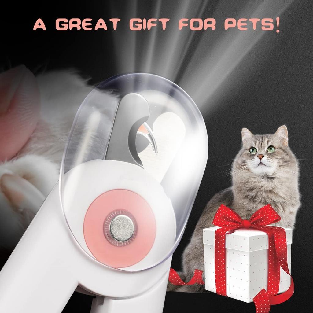 Dog Cat Pet Nail Clippers, Dog Nail Clippers and Trimmers with Safety Shield and LED Lights, Pet Toenail Clippers for Large, Medium and Small Pets,