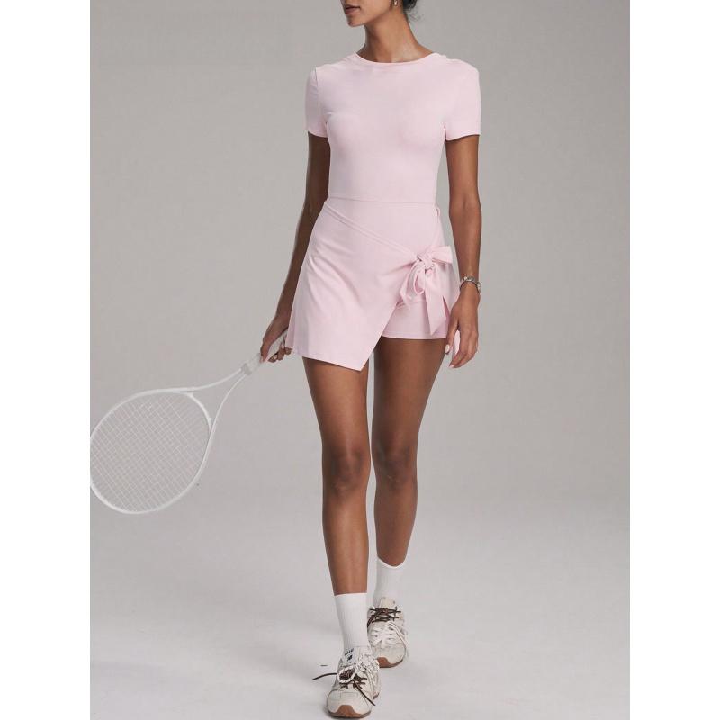 Fake Two-Piece Anti-Exposure Tight-Fitting Sports Dress Slimming Strap Casual Fitness Back Yoga Tennis Dress