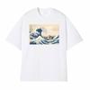 The Great Wave of Kanagawa Lmage Chicken Joe Funny Meme Picture T Shirt Surfs Up T Shirts Men Women Oversized TShirt Streetwear