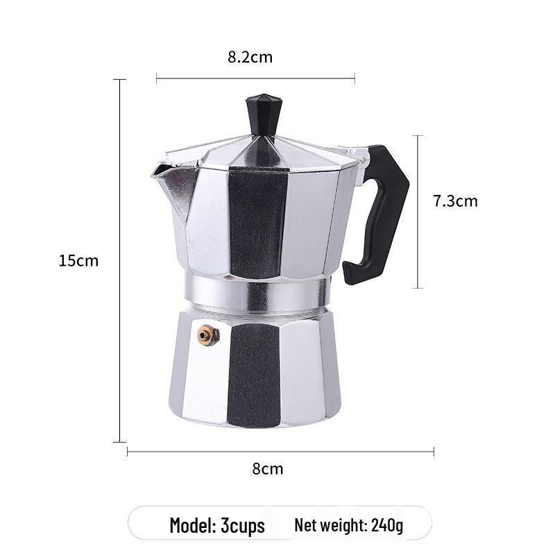 "European Octagonal Aluminum Moka Pot - Italian Style Coffee Maker"