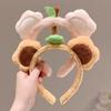 Cute Fruit Bear Ear Hair Hoop Sweet Girl Headwear Fashion Plush Hairband Hair Clip  For Women Girls