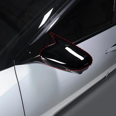 For Kia EV4 2025 2026 2pcs Bright Black Bull Horn Car Rear View Mirror Cover Trim Exterior Accessories