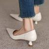 Krazing Pot Sheepskin Fashion Summer Spring Autumn Summer Slip On Party Women Pointed Toe Med Heels Pumps