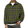 Heren Geruite Quarter-Zip Long Sleeve Flanellen Sweatshirt Casual