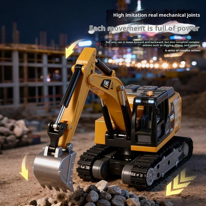 New Desktop Remote Control Engineering Car 1:64 Simulation Mini Excavator Alloy Semi-Scale Remote Control Car