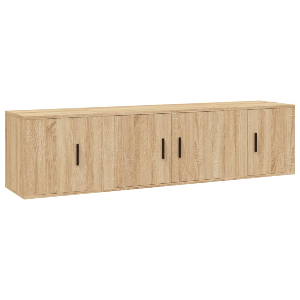 3 Piece TV Cabinet Set Sonoma Oak Wood Based Material