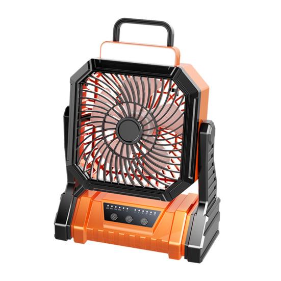 

Уличный кемпинговый вентилятор с режимами освещения, регулируемой скоростью, вращающийся, USB-перезаряжаемый, 2-в-1, многоцелевой, походный, подвесной вентилятор-лампа для палатки, аварийный фонарь B оранжевый