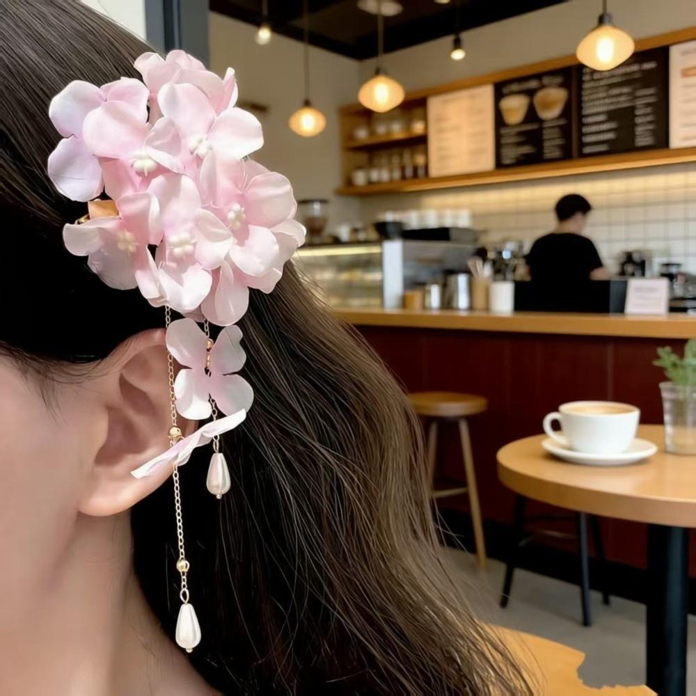 High Grade Tassel Pearl Hair Clips Elegant Women Side Clip Duckbill Clip Wedding Headdress