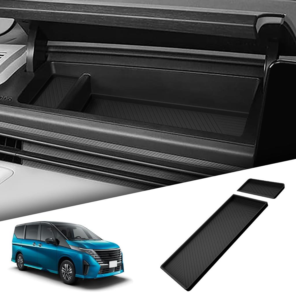 ZUNDUO Nissan Serena C28 Dedicated Passenger Side Upper Box Storage Tray C28 Passenger Side Open Tray Mat Dashboard Storage Space Protection Rubber