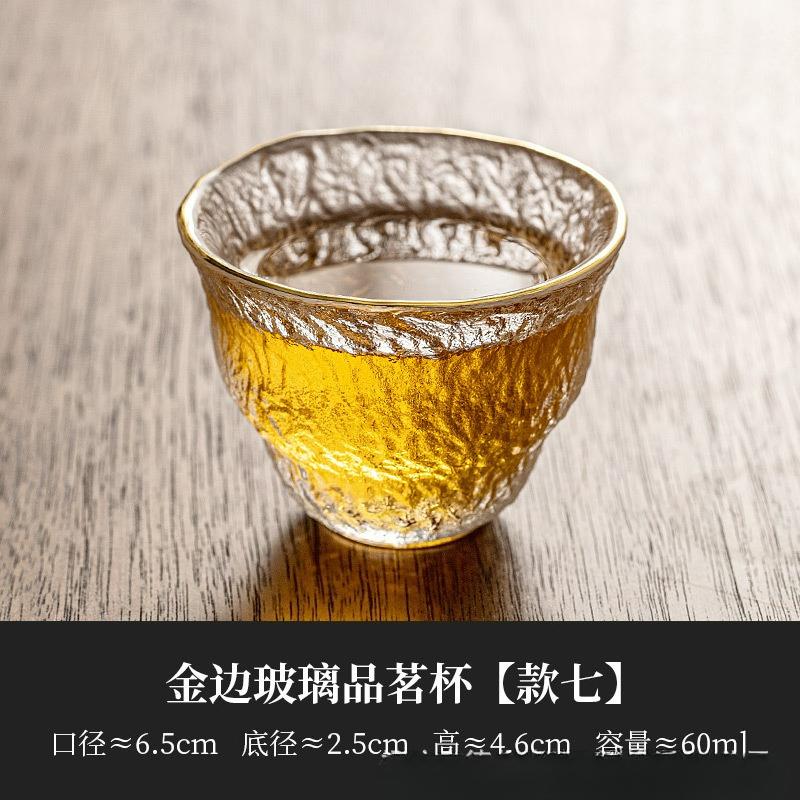 Japanese Style Glass Small Master Tea Cup Mini Heat Resistant Kung Fu Teacup Set Wine Glasses Supplies Teaware Accessories New