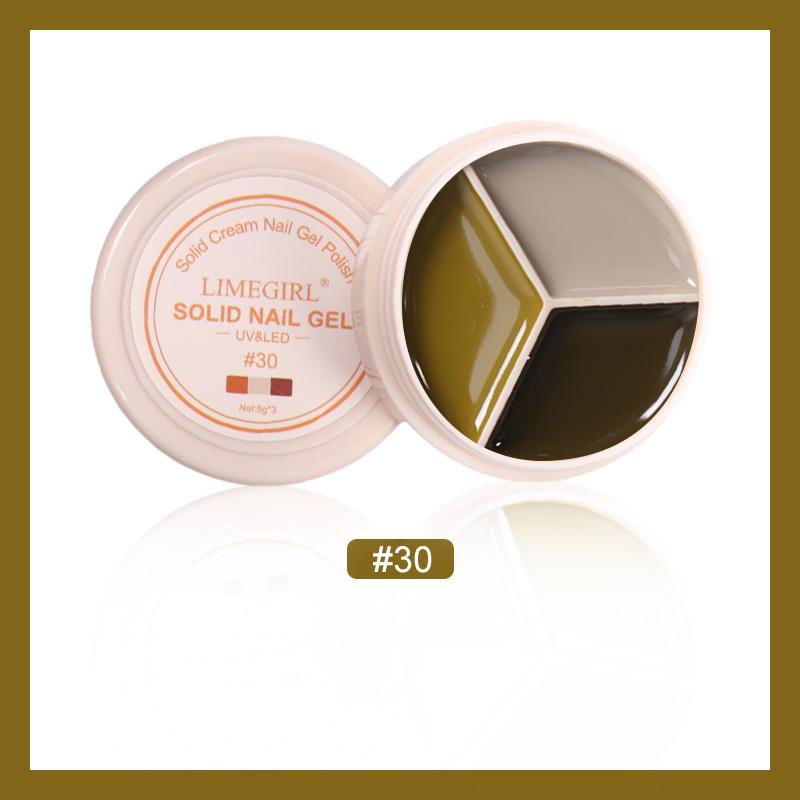 Limegirl 3 Colors in 1 Box Solid Cream Gel Nail Polish 15g Manicure For Nails Painting Art Design Soak Off UV Gel Hybrid Varnish