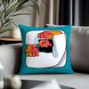 Fashion PPeople Living In a Frameful Cushion Cover Antidustmite Pillowcase Invisible Zipper Silky Short Plush Sofa CushionCover