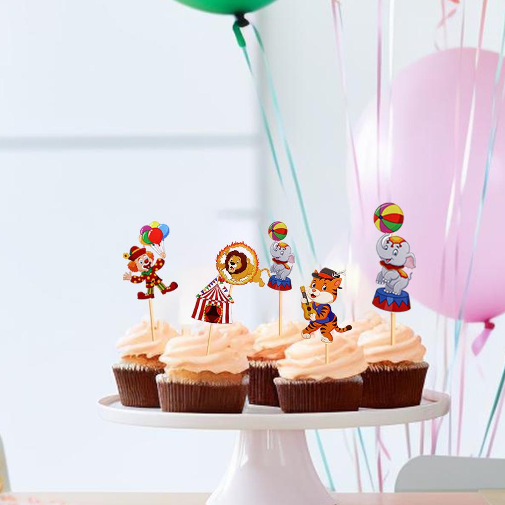 7ks Cirkusový Klaun Dortový Topper Rozkošný pro Narozeninovou Oslavu PŘEDEM SESTAVENÝŠIROCE Nástroje pro Zdobení Dortů