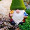 Tegneserie Hage Elf Harpiks Ornamenter Grønn Hat Blomst Fugl Gammel Mann Ansiktsløs Søt Dverg Statue Hjem Hage Gårdsplass Elf Skulptur Ny