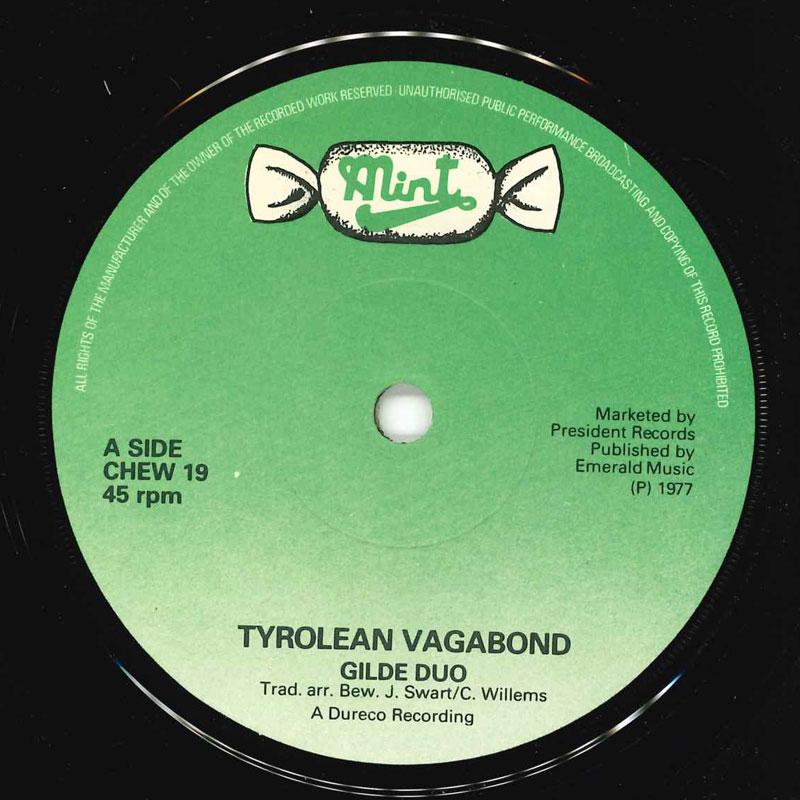 

7inch Record GILDE DUO - Tyrolean Vagabond CHEW19 Mint Records 1977 Ireland Country/Folk Used