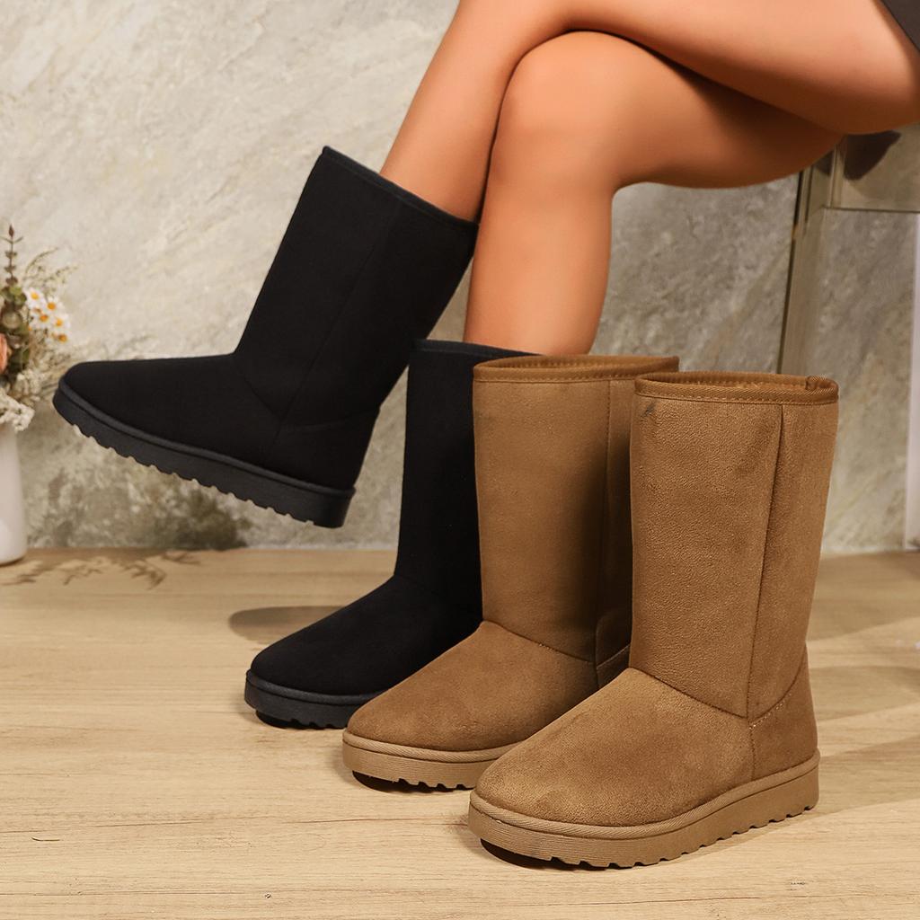 2025 Basic Snow Boots Women's 28 Cm High Winter Medium and Tall Thermal Thickened Bottom Velvet Cotton Boots 2025